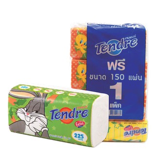 เทนเดอร์ กระดาษเช็ดหน้า 225 แผ่น (6 ห่อ) Tender Facial Tissue 225 sheets (6 packs)