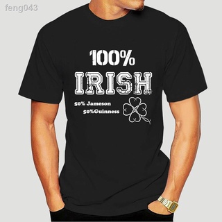 ☼♦100% Irish 50% Jameson Guinness Irish50% ยอดนิยม Tagless Tee ชายรอบคอสไตล์เกาหลี Pure Cotton T เสื้อแขนสั้นหลวม Basic