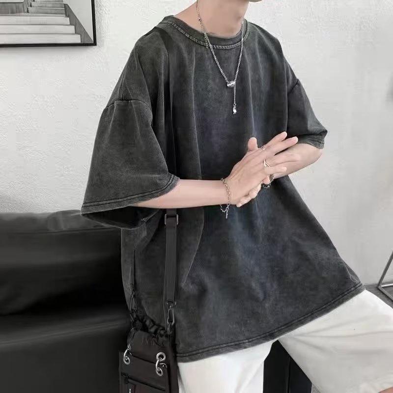 เสื้อยืดแขนสั้นลําลอง ทรงหลวม เข้ากับทุกการแต่งกาย สไตล์ยุโรป อเมริกัน เรโทร แฟชั่นฤดูร้อน สําหรับผู้ชาย และผู้หญิง ไซซ์ M - 8xl