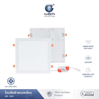 IWACHI โคมฝังฝ้าทรงเหลี่ยม LED Panel Light 6W/9W/12W/18W/24W แสงขาว