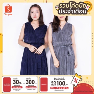 Pinkrose "Sandy Pleat Dress เสื้อผ้าแฟชั่นผู้หญิง เดรส ชุดเดรสสั้น เดรสผ้าพลีท ชุดไปงาน"