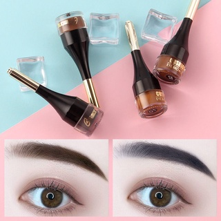 Bsimone ครีมเขียนคิ้ว คุชชั่น ติดทนนาน 4 สี พร้อมแปรง 3D กันน้ํา สีน้ําตาลธรรมชาติ / ครีมสักคิ้วธรรมชาติ ไม่ซีดจางง่าย