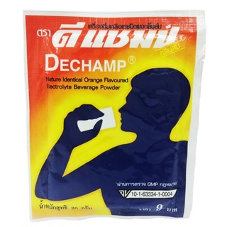 DECHAMP เครื่องดื่มเกลือแร่ชนิดผง กลิ่นส้ม ดีแชมป์ บรรจุ 20 กรัม