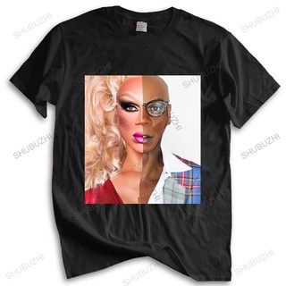 ถูกสุดๆเสื้อยืดผ้าฝ้าย พิมพ์ลาย RU PAUL DRAG RACE ทรงหลวม สีดํา แฟชั่นฤดูร้อน สําหรับผู้ชาย และผู้หญิง วัยรุ่น