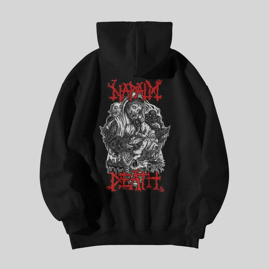 Napalm Death Band Death Metal Hoodie เสื้อสเวตเตอร์ Unisex (ML XL XXL)