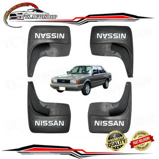 ยางบังโคลน หน้า+หลัง รถเก๋ง ทั้วไป ยาง สีดำ เขียน Nissan 4 ชิ้น Datsun,Nissan B11 B12 B13 B14