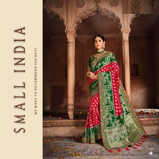 {**ส่งฟรี**} SMALL INDIA 🥻 Banarasi Silk Rich Pallu 🥻 Party Wear Saree