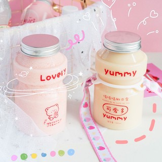 C001 พร้อมส่ง(แพค20ขวด+ฝาอลูมิเนียม) ขวดทรงยาคูลท์ คิ้วท์มากก มี2ขนาด