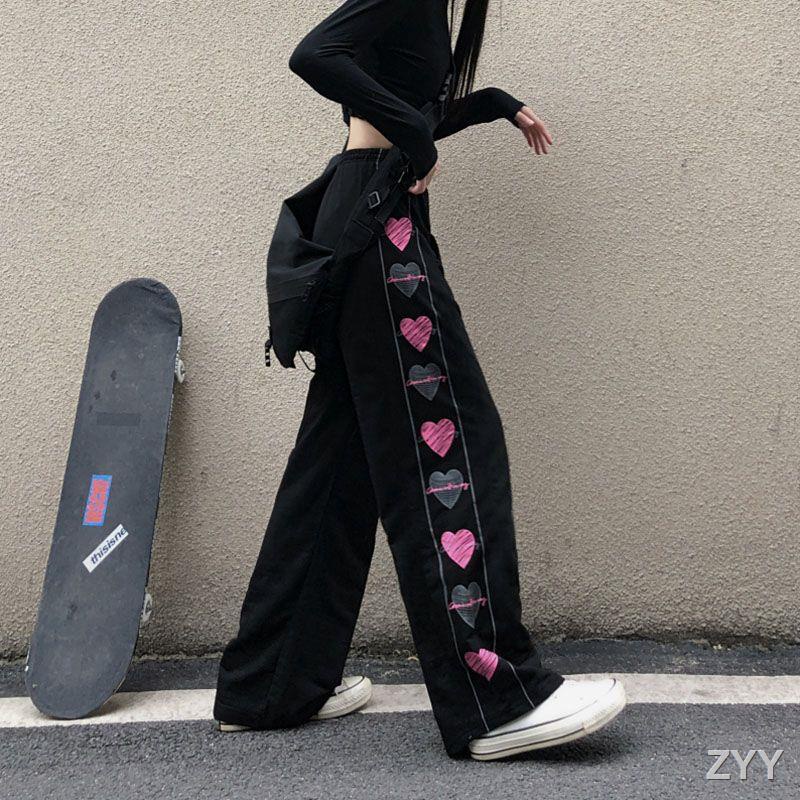Loving Spice Girls Drawstring Sports Pants Thin Japanese Design Small กางเกงขากว้างฮาราจูกุ