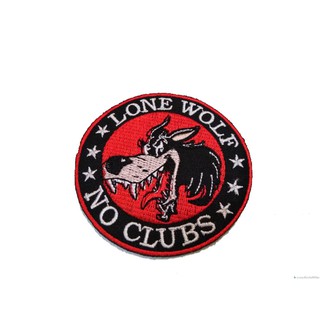 [ตัวรีด เย็บได้] LONE WOLF ป้ายติดเสื้อ logo Embroidered Sew Iron On Patches Badge