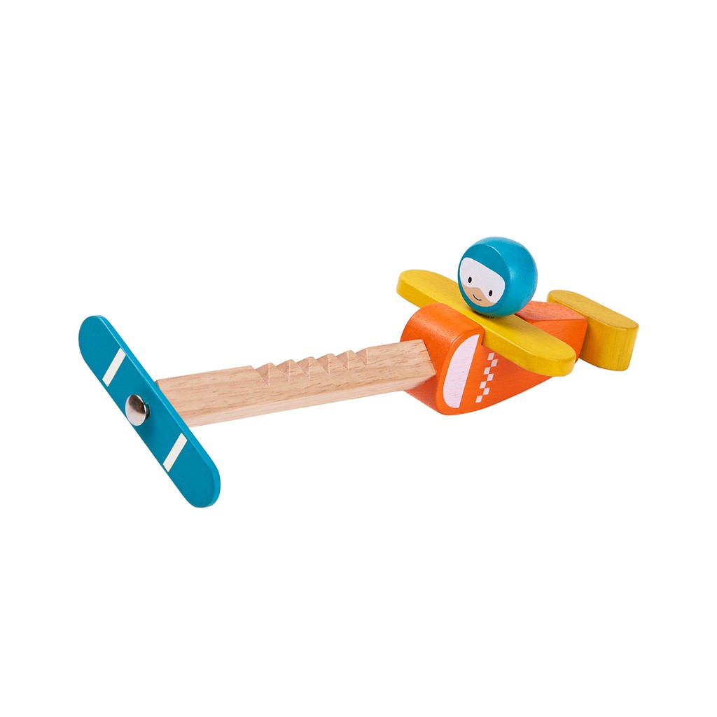 PlanToys ของเล่นไม้ 5197 Spin N Fly Airplane เครื่องบินใบพัด เสริมพัฒนาการ สำหรับเด็กอายุ 3 ปี ขึ้นไ