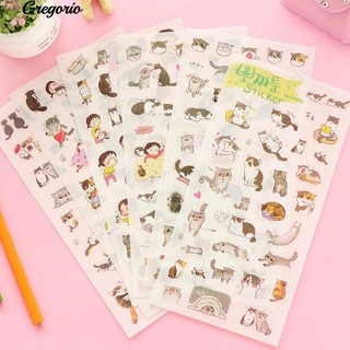 Gregorio 6Sheets Cat Girl อัลบั้มสมุดบันทึกปฏิทินงานฝีมือสติกเกอร์สมุดภาพ