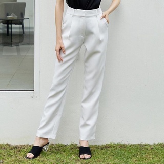 TIYA TAPERED PANTS กางเกงขากระบอก มีจีบและหูเข็มขัด PREORDER 2 WEEKS