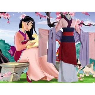 ชุดมู่หลาน Mulan Disney ชุดเจ้าหญิงดีสนีย์ มู่หลานสีชมพู