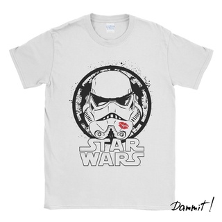 ผ้าฝ้ายคอกลมเสื้อยืด พิมพ์ลาย Star Wars Kiss Me Trooper Dammit90s สําหรับผู้ชายfrom S-4XL