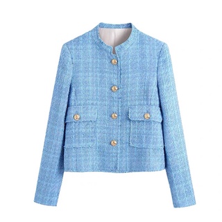 Sky-Blue Tweed Blazer 💟