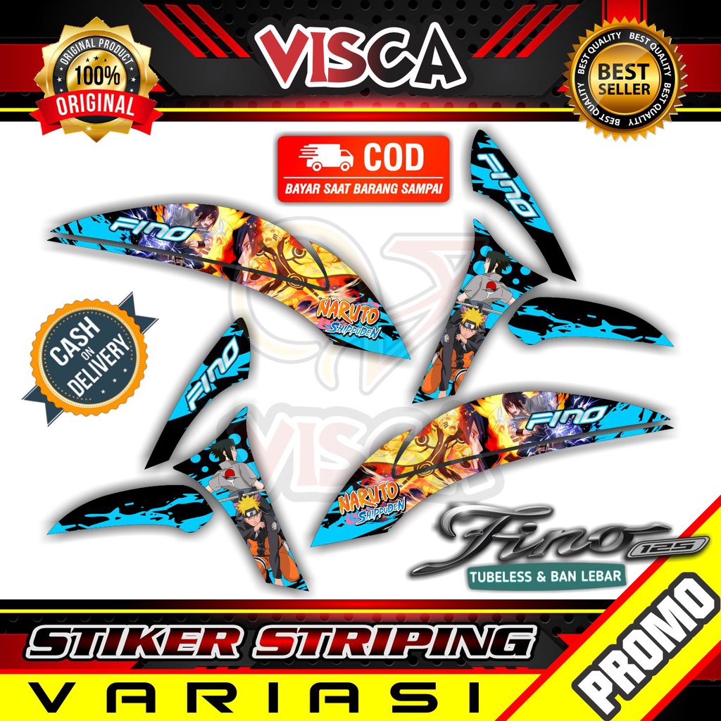 Fino 125 Striping Variations - Yamaha Fino 125 Striping Stickers - Fino 125 Sasuke Hologram Striping