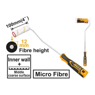INGCO ลูกกลิ้งทาสี 4 นิ้ว ก้านยาว 16 นิ้ว รุ่น HRHT061001D