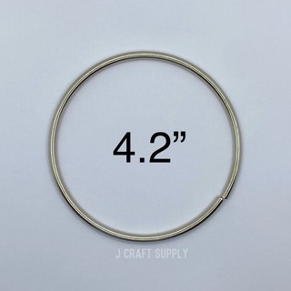 ห่วงกลม ตัวหนา สีเงิน วงใน 4.2 นิ้ว (10.2 ซม.)