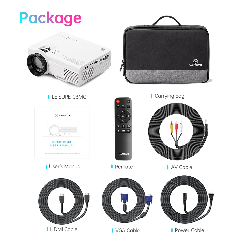 VANKYO Leisure 3 Mini Projector Supported 19201080P 170 Portable ...