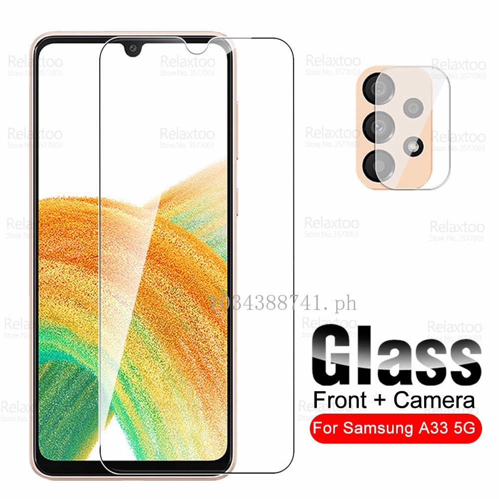 2IN1 กระจกนิรภัยสําหรับ Samsung Galaxy A33 5G Glass Screen Protector Samsung A33 5G 2022 SM-A336B/DS