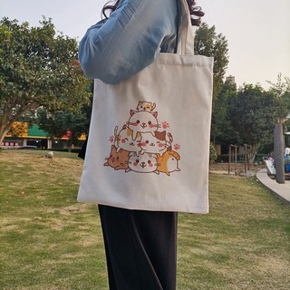 TB I161 กระเป๋าผ้า🍒ผู้ใหญ่ใช้ได้เด็กใช้ดี น่ารักๆลายการ์ตูน🐤มีหลายลายจ้าา🍂🍑