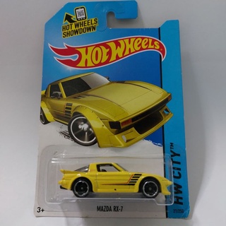 รถเหล็ก Hotwheels MAZDA RX-7 สีเหลือง (ib027)