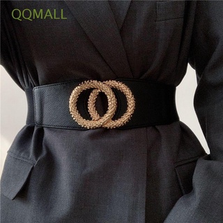 Qqmall สายรัดเอว หนัง PU ยืดหยุ่น ปรับได้ เข้ากับทุกการแต่งกาย สไตล์เกาหลีวินเทจ สําหรับผู้หญิง