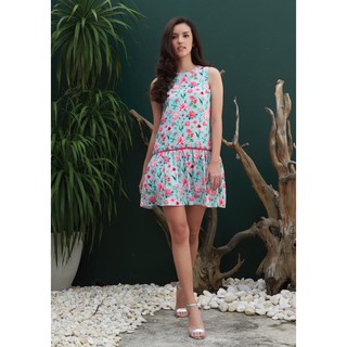 Ohayo เดรสลายดอกไม้ชายระบาย | Floral Print Dress with Ruffle Trim