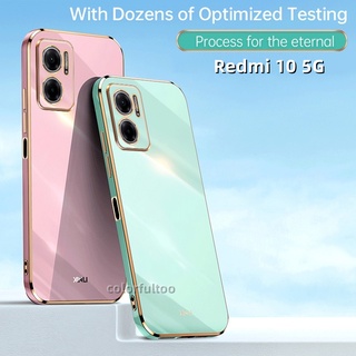 เคสโทรศัพท์ซิลิโคน TPU แบบนิ่ม ขอบตรง กันกระแทก หรูหรา สําหรับ Xioami Redmi 10 5G Redmi10 2022 10A 10C