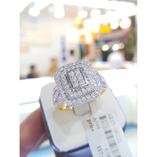 💎💍 แหวนเพชรเจ้าหญิง หน้ากว้างใส่เต็มนิ้วหรูหราดูไฮโซ 🌟เพชรเบลเยี่ยมน้ำ98รวม 1 กะรัต 🌟ทอง18kน้ำหนักรวม 5.28 กรัม 🌟ขนาด 55