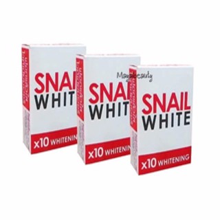 Snail White Soap x10 Whitening สบู่หอยทากฟอกผิว 70g(3ก้อน)#1315