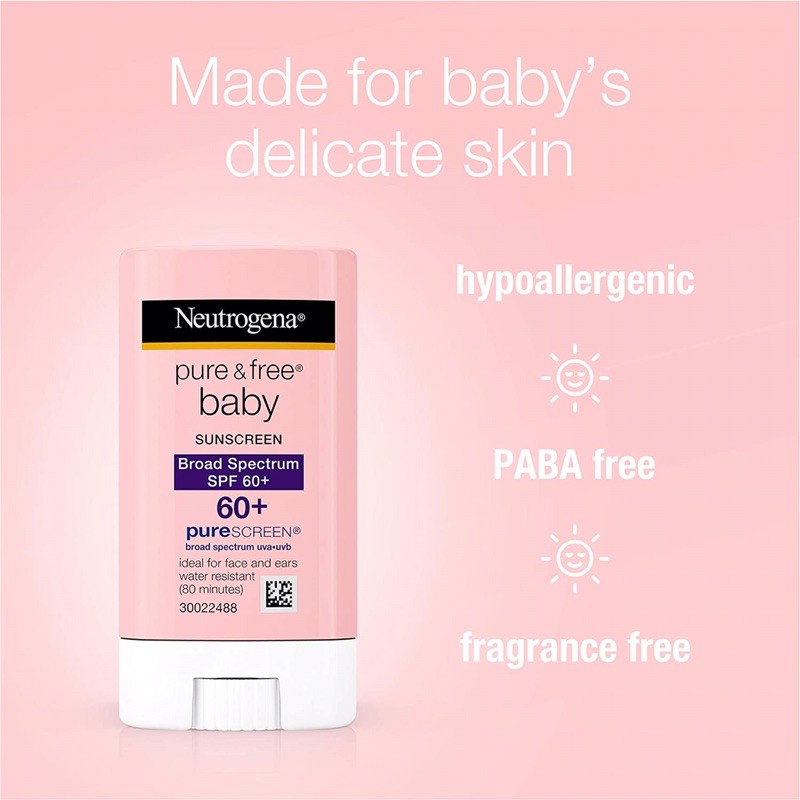 🇺🇸Neutrogena Pure & Free Baby Sunscreen Bar SPF 60+,