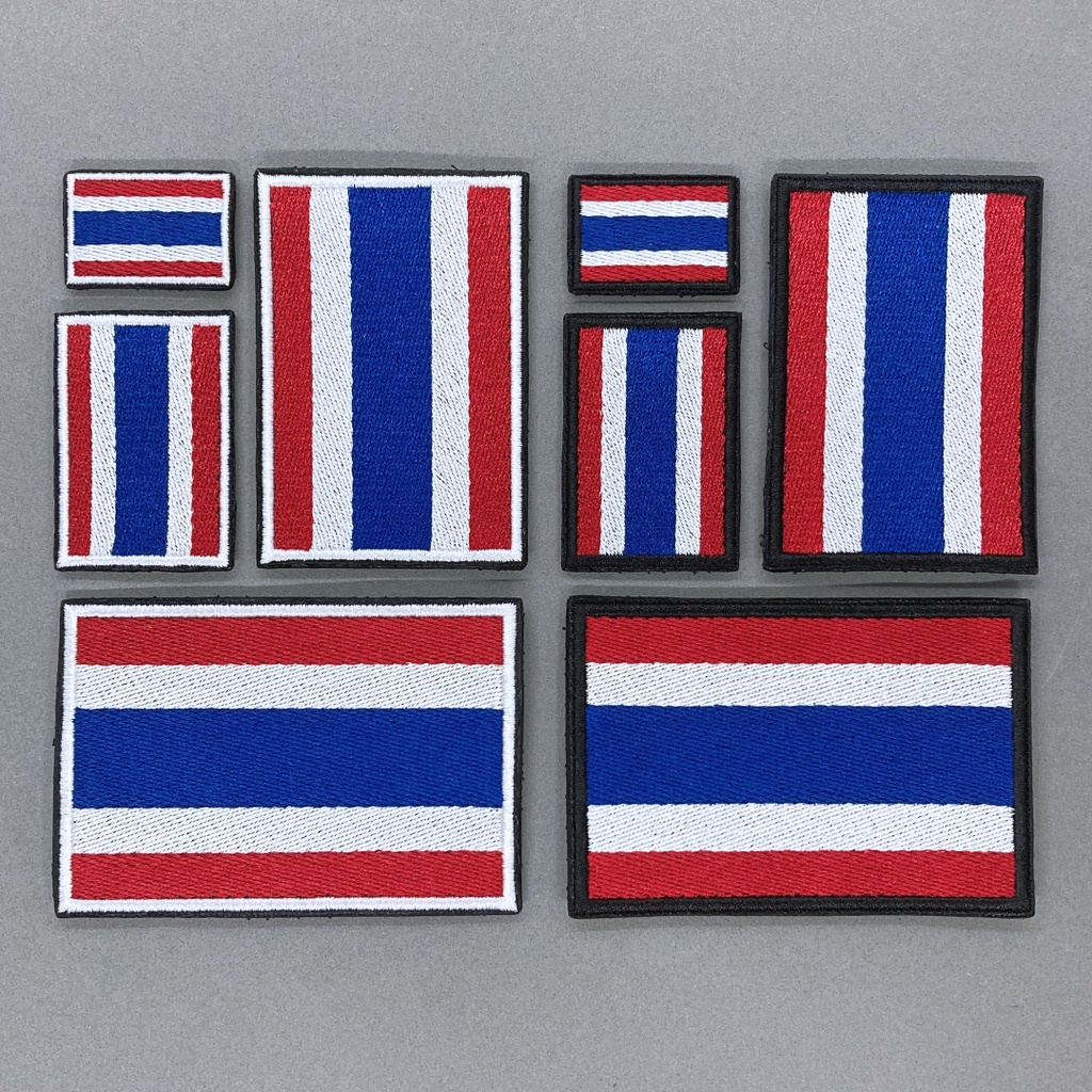 อาร์มธงชาติ ขอบขาว ขอบดำ ธงชาติติดอกกั๊ก มีทั้งแบบติดและไม่ติดตีนตุ๊กแก ทหาร ตำรวจ ข้าราชการ