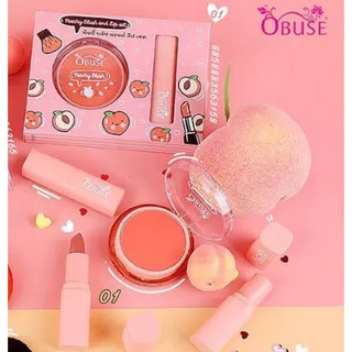 OBUSE Peachy Blush and Lip Set no.1429