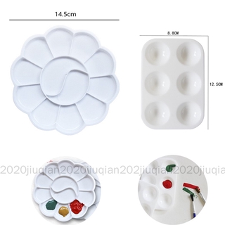 จานสีอะคริลิค พลาสติก ทรงกลม สีขาว 12 6 ช่อง DIY สําหรับศิลปิน และนักเรียน