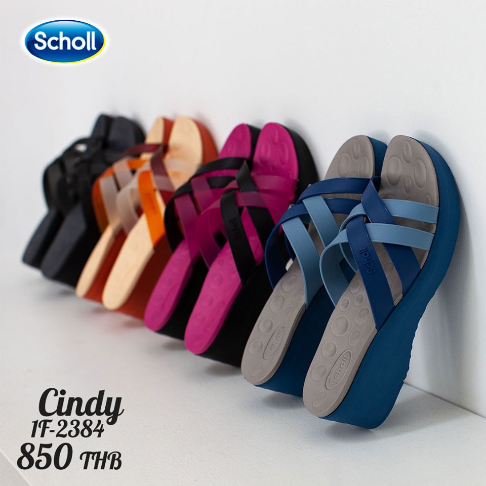 สินค้าพร้อมส่ง รุ่นCindy ซินดี้ 384 รองเท้าแตะส้นสูงสกอลล์ส้นสูงสำหรับผู้หญิง สินค้าลิขสิทธิ์แท้จากบริษัทScholl