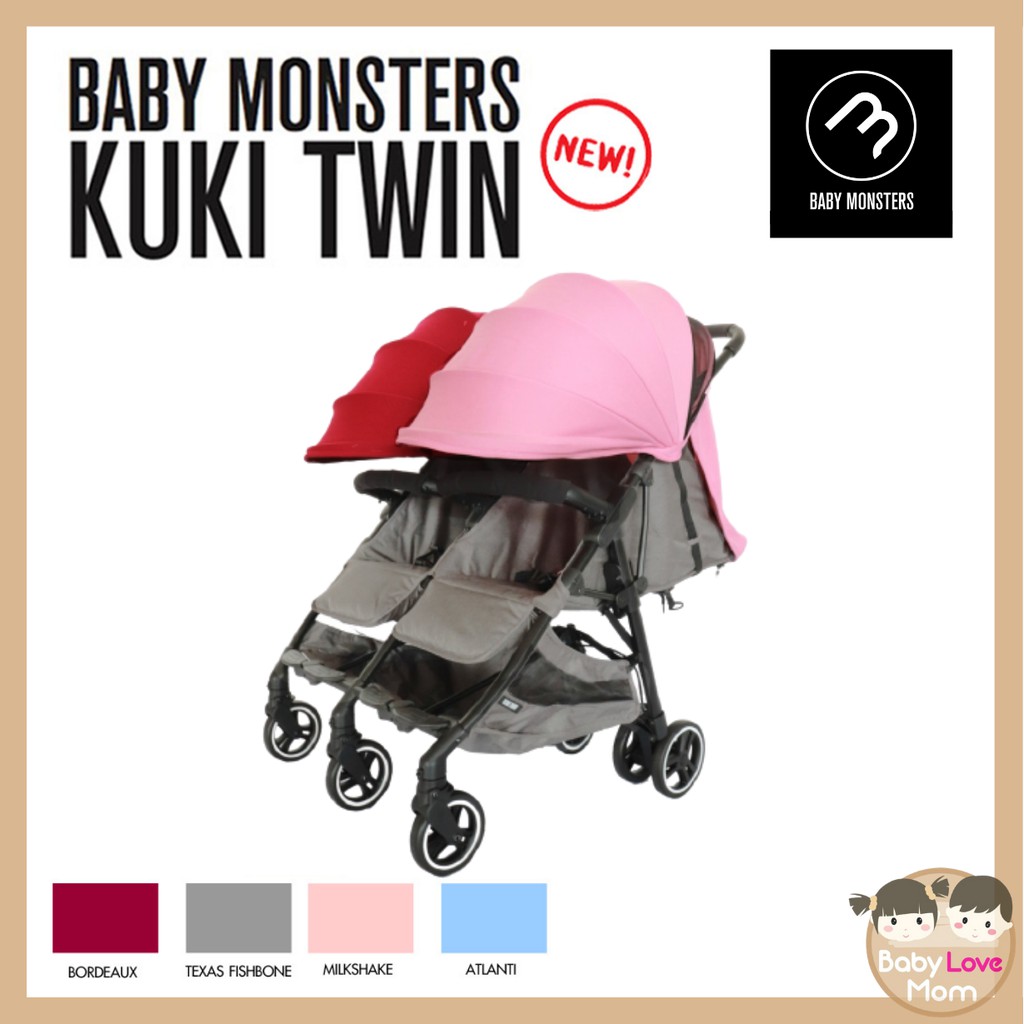 New 2020!! Baby Monsters Kuki Twin รถเข็นเด็กฝาแฝด รถเข็นพี่น้อง ลูกแฝด