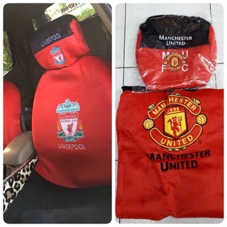 (1ชุด4ชิ้น)#หุ้มเบาะรถยนต์ #หุ้มหัว #Man u #Liverpool