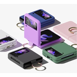 Matt Hard Case with Ring for Z Flip 4 Flip 3/ flip4 black navy khaki pink purple white casing pc