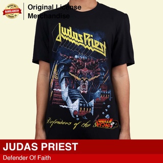 เสื้อยืดโอเวอร์ไซส์Gildan Music เสื้อยืด ผ้าฝ้าย พิมพ์ลาย JUDAS PRIEST Defender Of The Faith สําหรับผู้ชายS-4XL