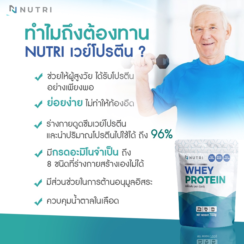 Nutri Whey Protein lsolate - นิวทรีเวย์โปรตีน เวย์โปรตีนผู้สูงอายุ โปรตีนผู้สูงวัย แคลเซียมสูง - รูปที่ 4
