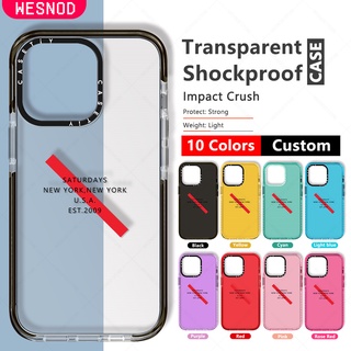 กันกระแทกใสแข็งแฟชั่นเคสโทรศัพท์มือถือ ลาย Saturdays NYC New York Slash-For Almond สําหรับ IPhone 13 Pro 15 14 Max 7 8 Plus Xs X Xr 11 12 Mini Se2020คุณภาพสูงใสบางนิ่มTpu Casetifyซิลิโคนยี่ห้อโทรศัพท์มือถือไอโฟนปกป้องฝาปิด