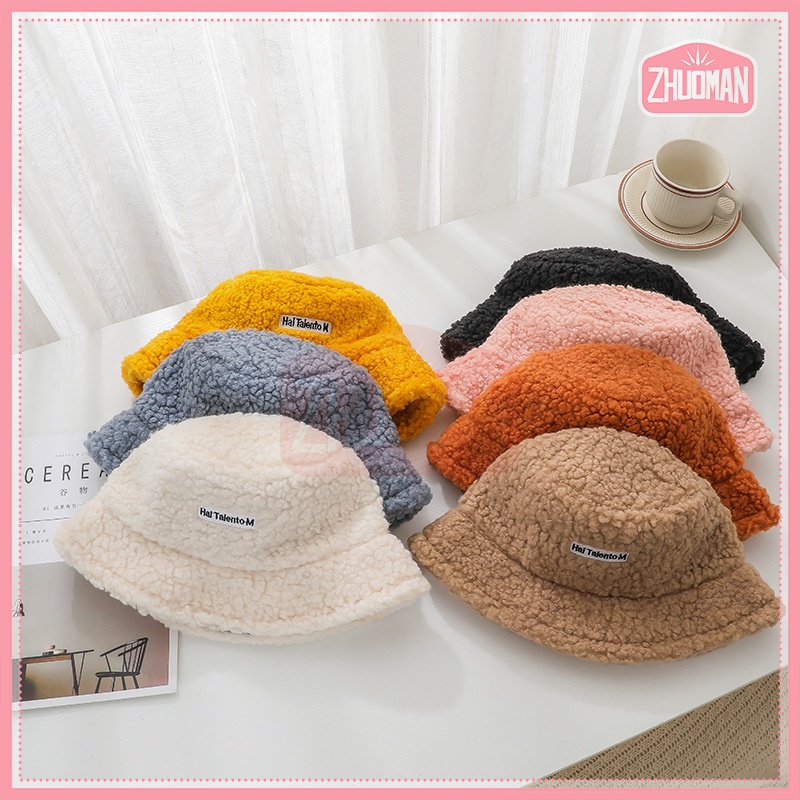 *พร้อมส่ง*หมวกบักเก็ต หมวกผ้าขนแกะ พิมพ์ลายตัวอักษร ดีไซต์หรู เก๋ๆมาก - รูปที่ 3