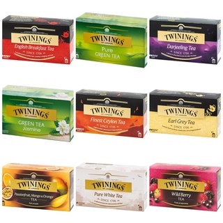 ทไวนิงส์ ชา หลายกลิ่น ขนาด 2 กรัม แพค 25 Twinings Tea (25 Tea Bags) ไม่มีน้ำตาล