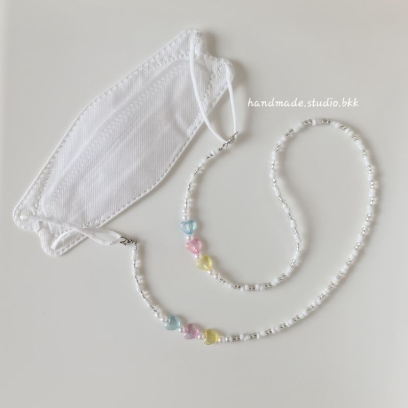 handmade.studio.bkk สายคล้องแมส mask strap ผู้หญิง ผู้ชาย ยูนิเซ็ก black & white