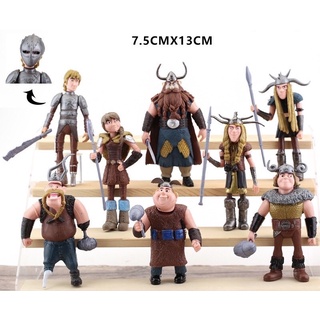 How to train your dragon Hiccup Astrid Stoick Ruffnut Hiccup Valka Snotlout 8pcs/set PVC figures 7.5-13 cm