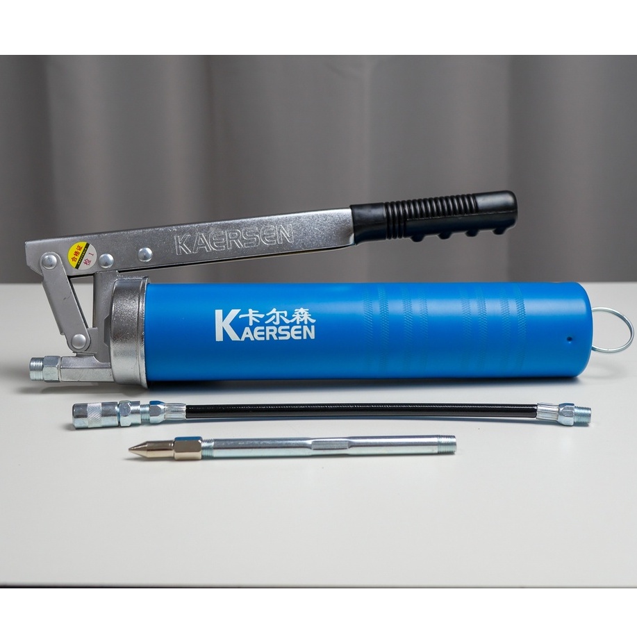 KAERSEN K-668 กระบอกอัดจารบีอลูมิเนียม 600 CC สีฟ้า แรงดันสูง 12000 PSI (1 ลูกสูบ)