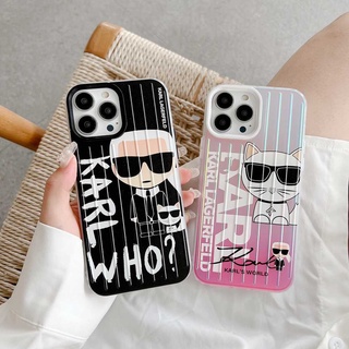 เคสโทรศัพท์มือถือ ลายเลเซอร์ Karl Lagerfeld สําหรับ Apple 11 12 13 Pro Max