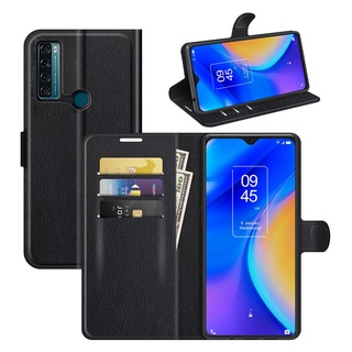 เคสโทรศัพท์มือถือหนัง ฝาพับ พร้อมช่องใส่บัตร สําหรับ TCL 20 SE 20R 5G Pro 20S 20L Plus 10L 10 Pro